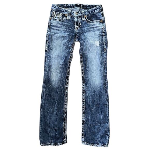Big Star Vintage Bootcut Distressed Low-Rise Jeans Women's 26X31 - Picture 1 of 7